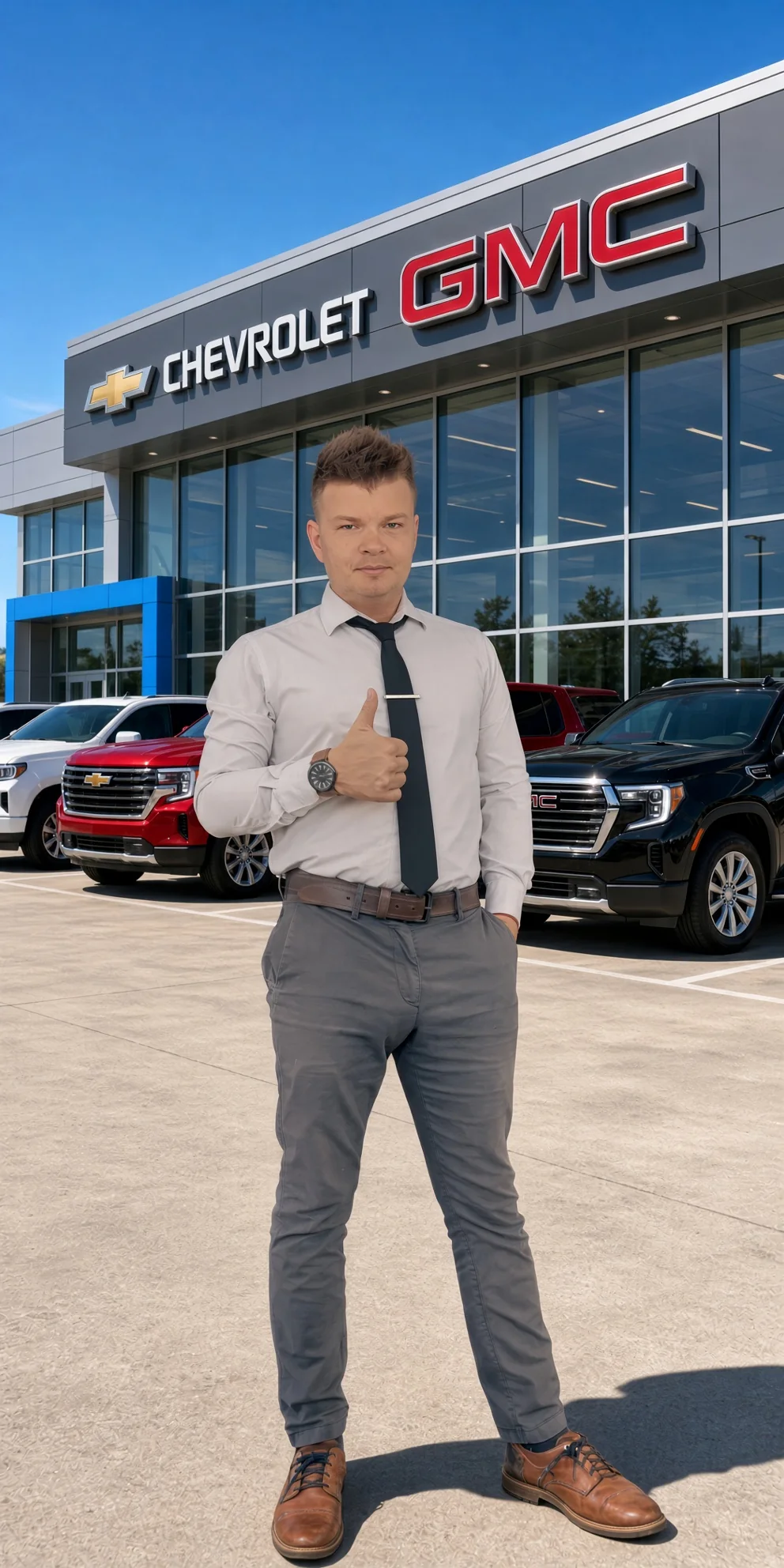 Steven Wilson outside the dealership